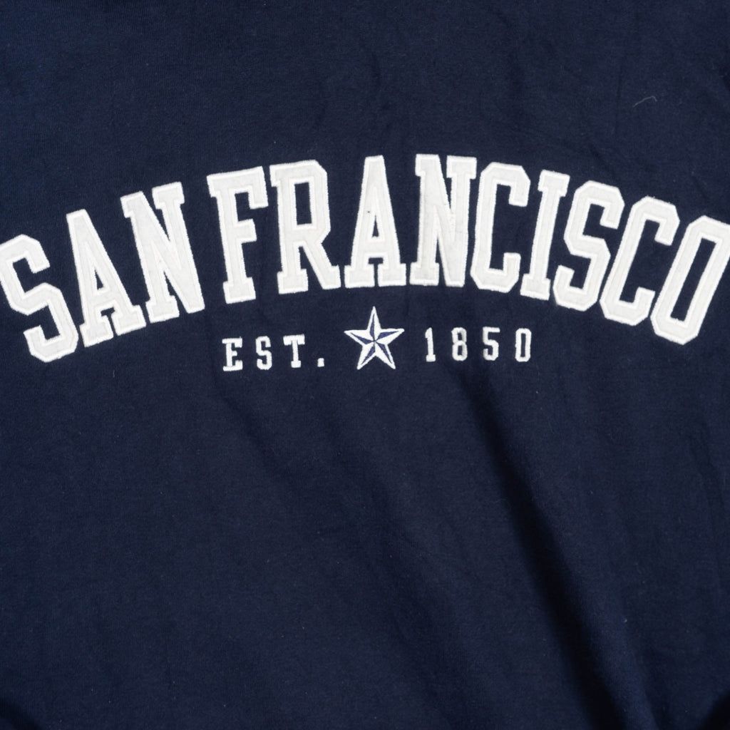 Donkere blauwe Vintage Hoodie San Francisco - Maat XXL