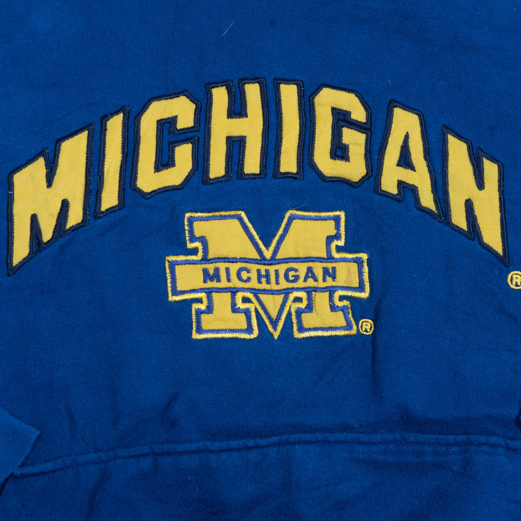 Blauwe Vintage Hoodie Michigan - Maat L